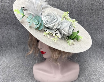 Große Blume Fascinator Hut für Frauen Kentucky Derby Hochzeit Royal Ascot Fascinator Stirnband