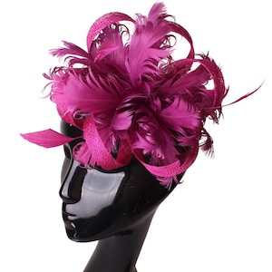 Feather Fascinator Tea Party Hat with Alligator Clip Church Kentucky Derby  Wedding Fascinator