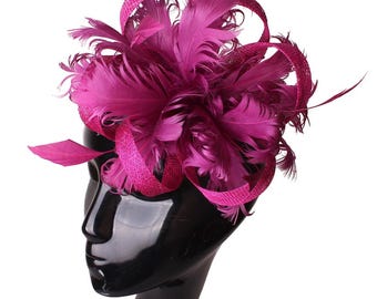 Feather Fascinator Tea Party Hat with Alligator Clip Church Kentucky Derby  Wedding Fascinator