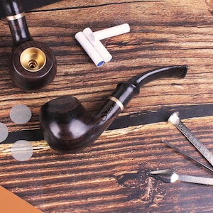 Personalized Wooden Tobacco Pipe – Custom Engraved Gift for Men, Ideal for Anniversary, Birthday, Groomsmen Proposal, and Father&#39;s Day Gifts