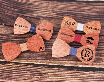 Papillon in legno personalizzato – Monogramma personalizzato, regalo per gli sposi