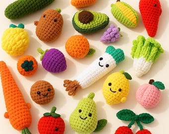 Handmade Crochet Vegetable Baby Toy Set – Sensory Play Food