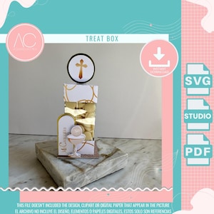 Spiritual Favor Box Template: Baptism, Communion, Wedding (SVG, PDF)
