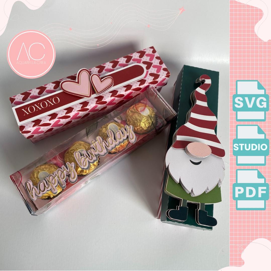 Ferrero Rocher Box Template: Customizable Gift Box (SVG, Studio, PDF ...
