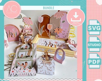 Muttertag Geschenk Box Vorlage - DIY SVG, Clipart & digitales Papier (Digitale Datei)