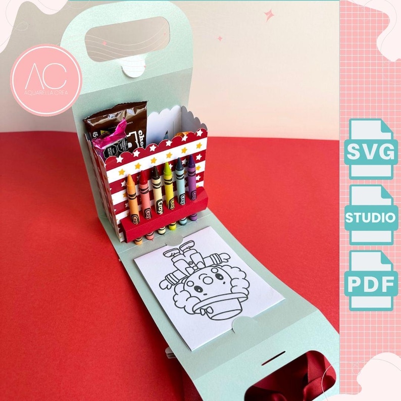 DIY Kids Activity Box SVG Template | Party Favor Box (digital Download ...