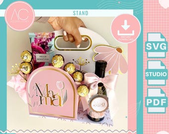 Muttertag Stand Box Vorlage: DIY Geschenk, Clipart & Papier (SVG, PDF)