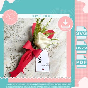 Portafiori di carta – Modello SVG/Studio/PDF per bouquet fai da te / cono di fiori / download immediato, compatibile con Cricut e Silhouette