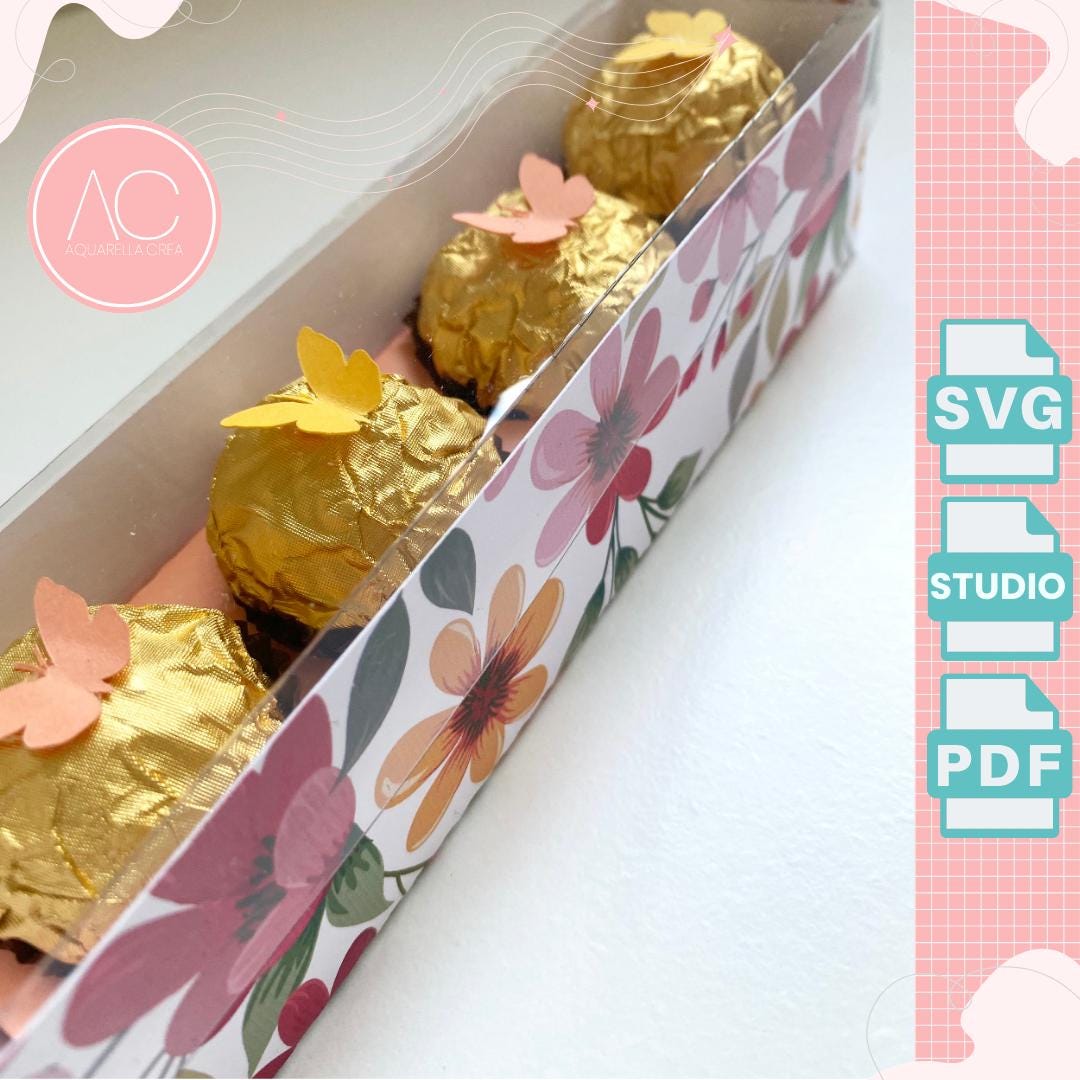 Ferrero Rocher Box Template: Customizable Gift Box (SVG, Studio, PDF ...