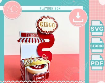 DIY-aktivitetslåda SVG-mall | Cirkustemafest (digital nedladdning)