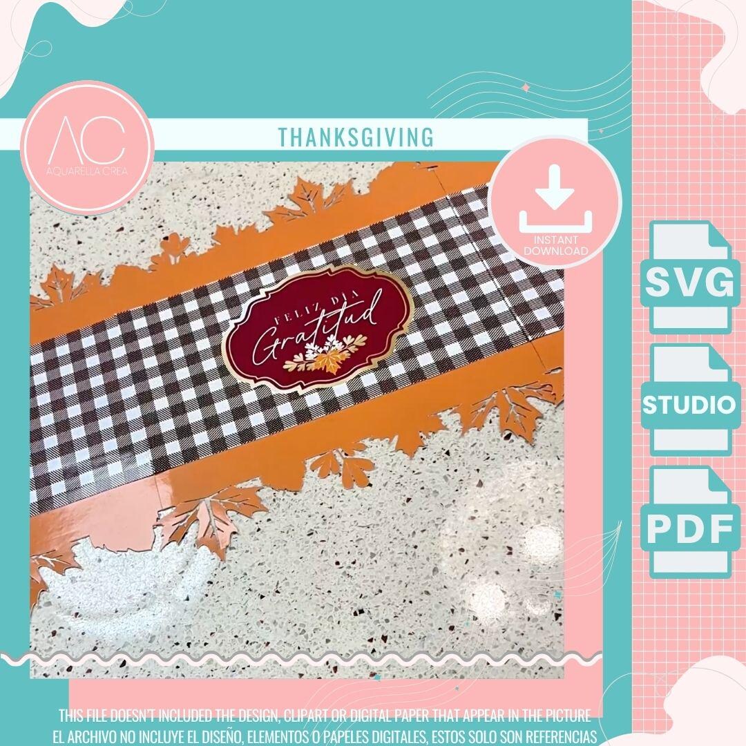 Thanksgiving Table Runner Template SVG | Cutting Machine Template ...