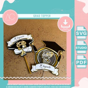 Graduation Cake Topper SVG | Class of 2025 Cricut Cut File | Congrats Grad Topper | Silhouette Graduation Cake Decor | Graduation Party SVG