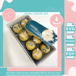 8 ferrero box template, Chocolate Hazelnut box template, truffle holder template, box digital template, cricut svg, silhouette studio