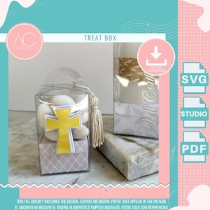 Spiritual Favor Box Template: Baptism, Communion, Wedding (SVG, PDF)
