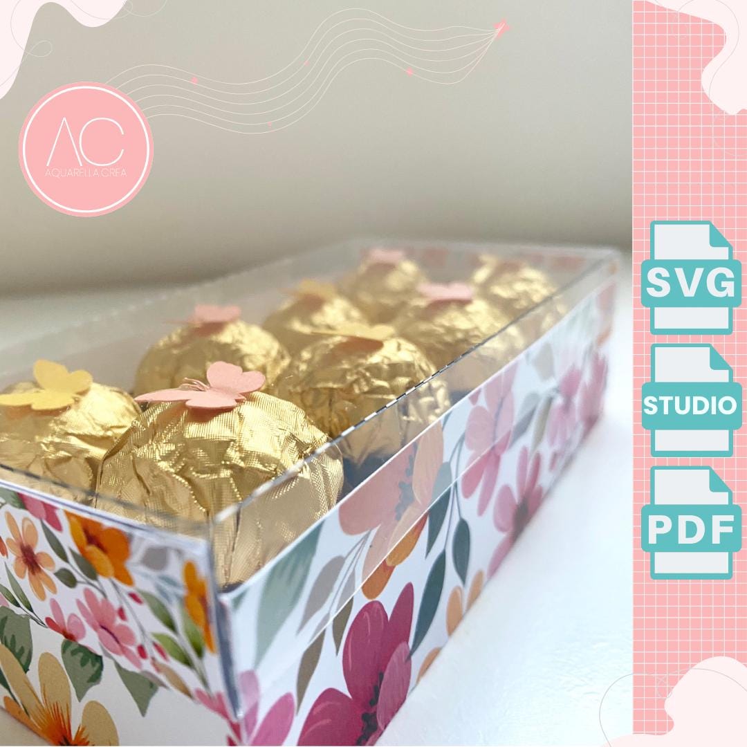 Ferrero Rocher Box Template: Customizable Gift Box (SVG, Studio, PDF ...