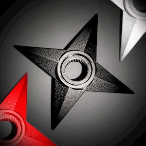 Shuriken Ninja Star i specialfärgad 10 cm Fidget Spinner-leksak, 3D-designad och FDM-tryckt