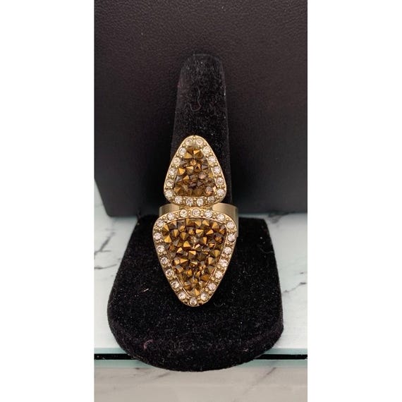 Avon Natural Elements Brown Clear Rhinestone Gold… - image 2