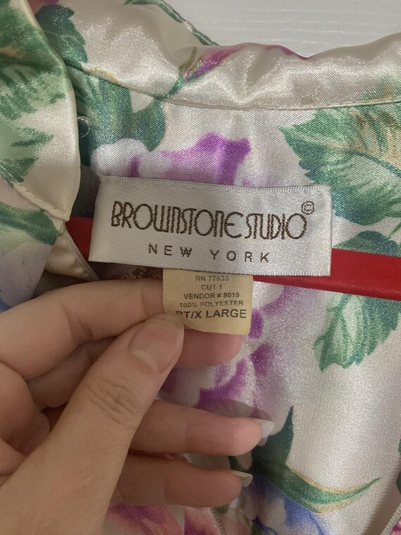 Vintage Brownstone Studio Satin Floral Dressing Gown … Gem