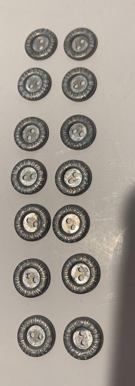 marlboro button cigarette Vintage Lot of 14 Metal Marlboro Unlimited Cigarette Metal 2 Hole Buttons