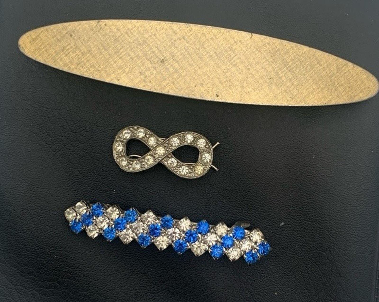Vintage Lot of 3 Hair Barrettes Clips 2 With Rhinestones - Etsy