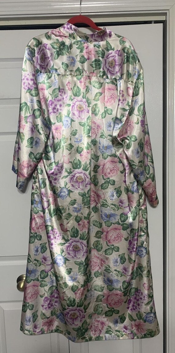 Vintage Brownstone Studio Satin Floral Dressing Gown … Gem