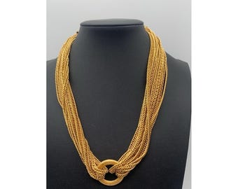 Vintage Multi Kette Gold Ton Choker Halskette 14-16 Zoll
