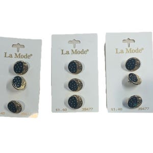 Vintage Lot Of New on Card LA MODE Celestial Moon & Stars Buttons 3 Karten