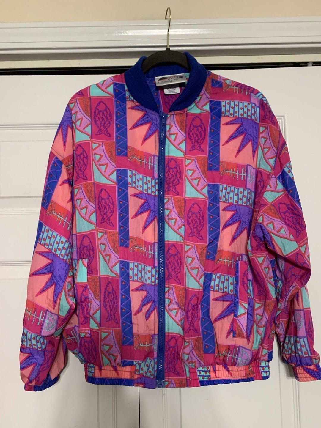 Vintage Aviat Sportif 80's/90's Colorful Nylon Windbreaker Jacket