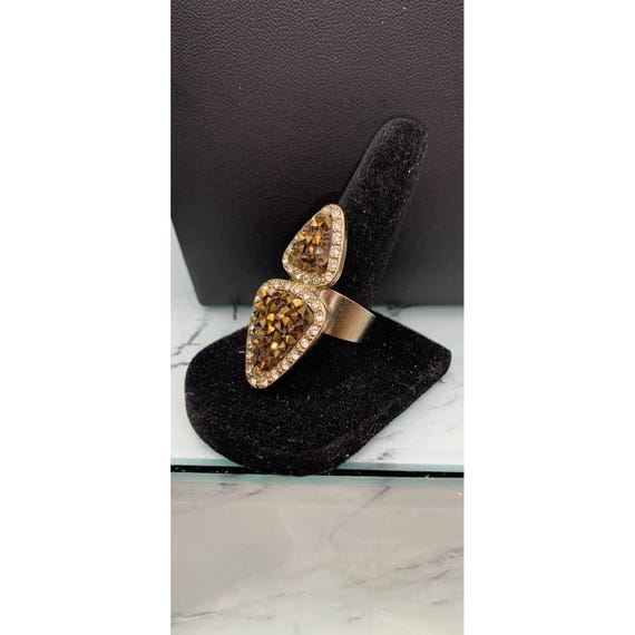 Avon Natural Elements Brown Clear Rhinestone Gold… - image 3