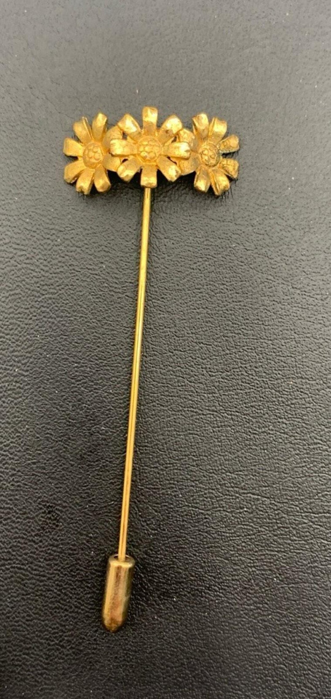 Vintage Gold Tone Triple Daisy Flower Stick Pin Brooch - Etsy