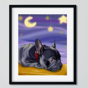 French bulldog gift, frenchie gift, French Bulldog Ready to go Off to Slumber Land, french bulldog dog art wall print, frenchie mom