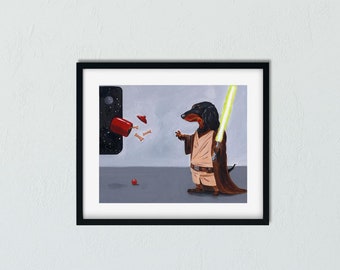 Dachshund art, dachshund gift, Dachshund wall decor, Dachshund art Print by Brian Rubenacker