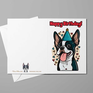 Boston terrier card, Birthday cards, boston terrier greeting cards, dog birthday card, boston terrier gift, card sets