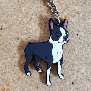 Boston terrier keychain, boston terrier gift, key fob, boston terrier lover 2" keychain, boston terrier mom, car accessory