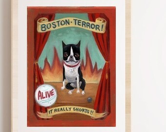 Boston Terrier gift, Boston Terrier art, boston terrier print, boston terrier wall decor, boston terrier wall art print