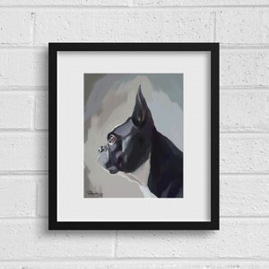 Boston Terrier Dog Art print, Boston terrier gift, Boston terrier wall decor, Boston terrier home decor