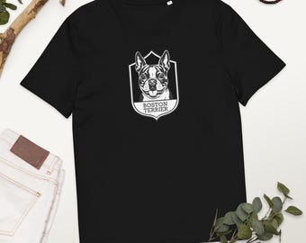 Unisex organic ribbed neck t-shirt,Boston terrier, boston terrier gift, shirt, boston terrier dog art shirt, boston terrier clothing