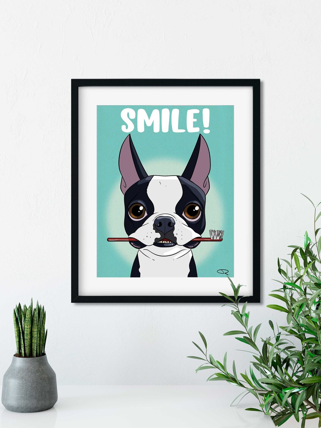 Society6 ケース Boston Terrier by Anne Was Here Pocket Boston Terrier - Black Carry-All Pouch by Anne Was