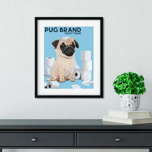 Pug Gift Pug Art Pug Print Pug Wall Decor Cute Pug Dog Art - Etsy