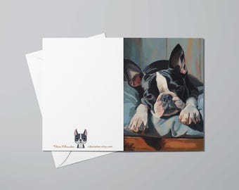Boston terrier card, best friend cards, boston terrier greeting cards, dog card, boston terrier gift, card sets, friend card