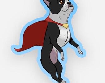 Boston terrier vinyl sticker, boston terrier stickers, boston terrier gift, dog stickers,car stickers, 3 inch stickers, super Boston terrier