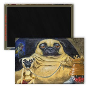 Pug, dog art magnet, Pug gift, pug art, dog art, pug magnet, sci fi dog art