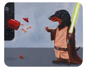 Dachshund Mouse pad space sci fi dachshund art