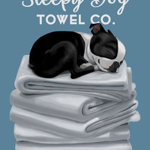 Boston Bath Towel, Boston Terrier gifts, Boston Terrier lovers, boston terrier art print, wall decor, laundry room art print