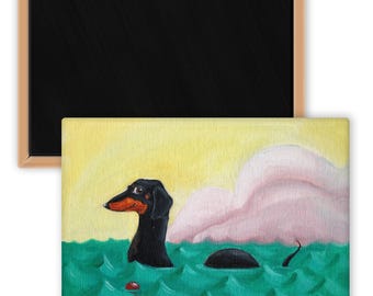 Dachshund Dach-ness Monster Dog Art Magnet, Dachshund Gift