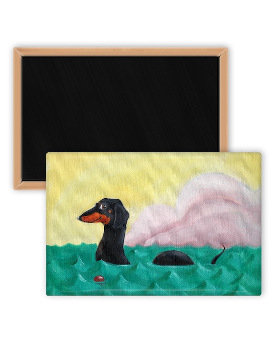Dachshund Dach-ness Monster Dog Art Magnet, Dachshund Gift