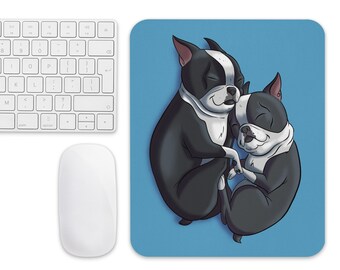 Boston terrier Mouse pad, boston terrier computer gift, desk accessory, boston terrier art, boston terrier lover