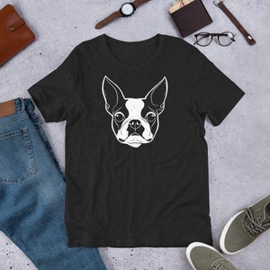 Unisex t-shirt boston terrier shirt, boston terrier gift, dog shirt boston terrier art fashion