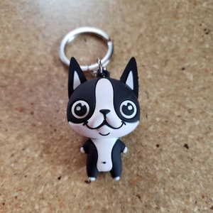 Boston terrier keychain, boston terrier gift, key fob, boston terrier lover 2" keychain, boston terrier mom, car accessory