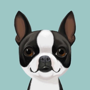 Boston Terrier gift, Boston Terrier art print, Boston terrier wall art home decor, art print, cute boston terrier face art